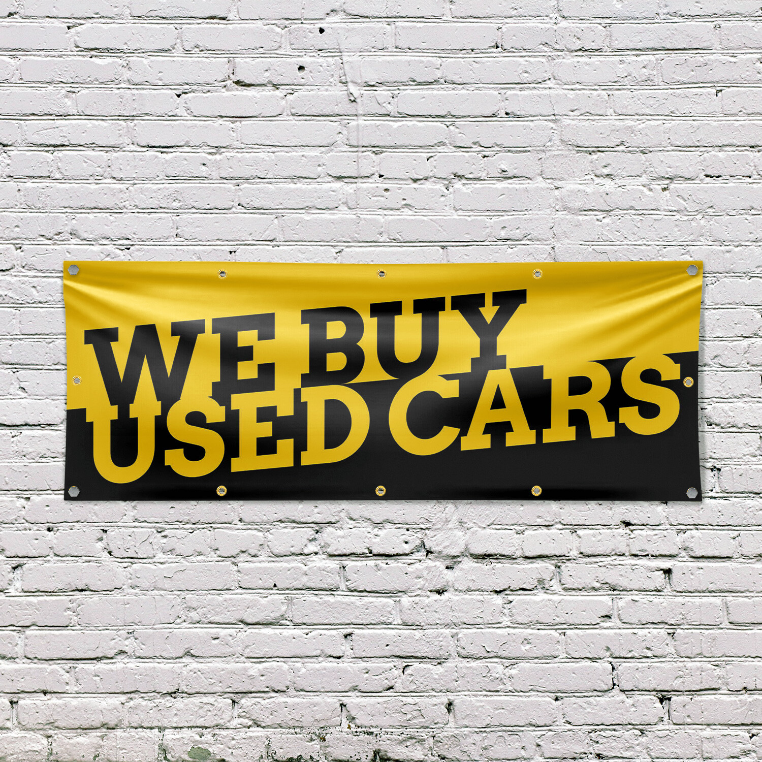 We Buy Used Cars Vinyl Banner Sign with Metal Grommets Heavy-Duty Single-Sided