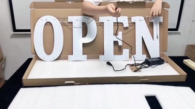 Extra Large 40″x14″ LED Open Sign with Remote, 10 Brightness Levels, High Visibi
