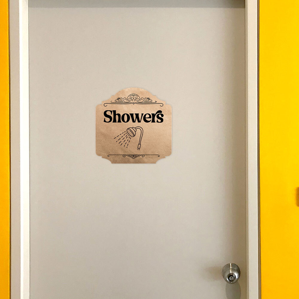 Heritage Plus Showers Wall or Door Sign | Gym Decor