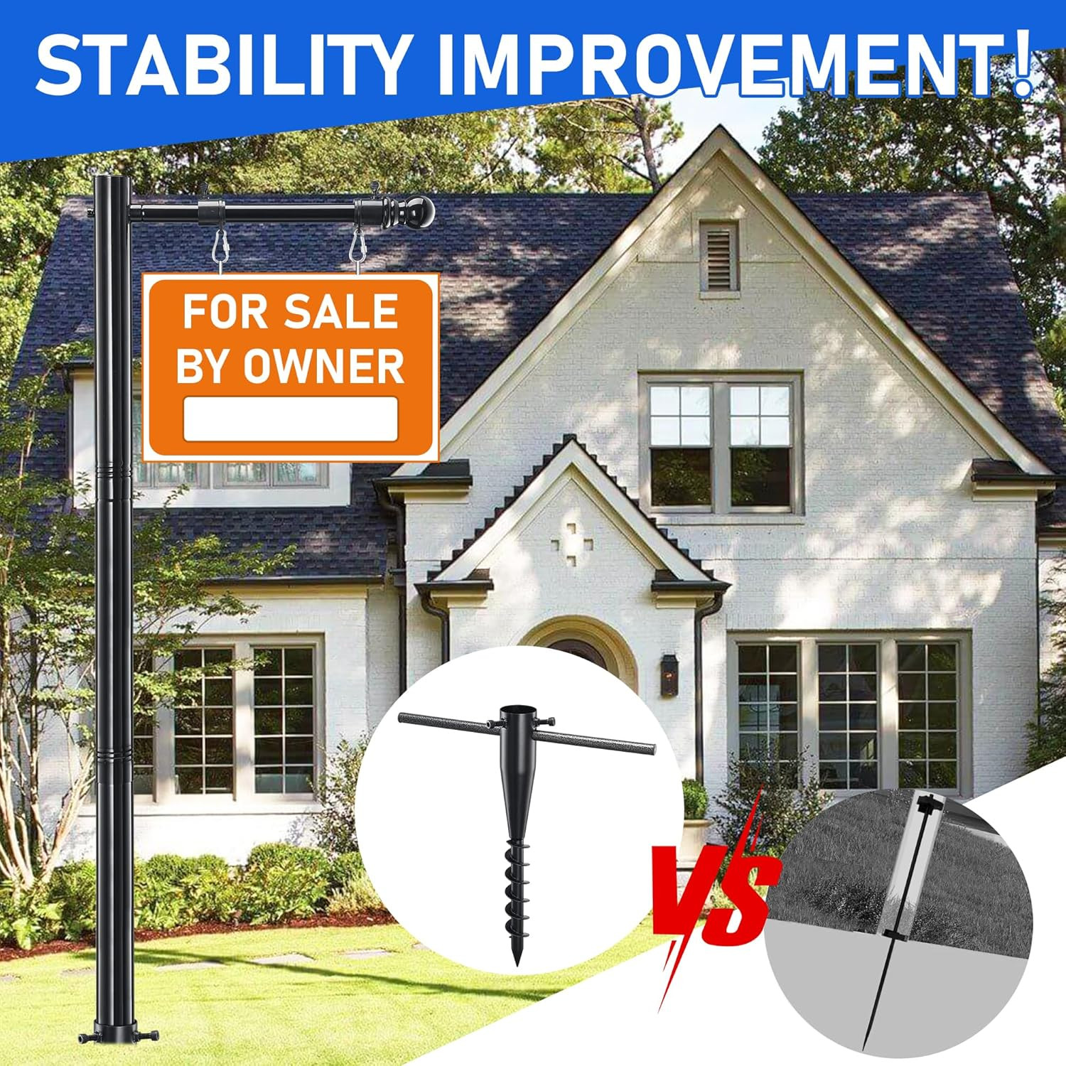 Real Estate Sign Post, Open House Signs for Real Estate, 100 inch Realtor Yard S