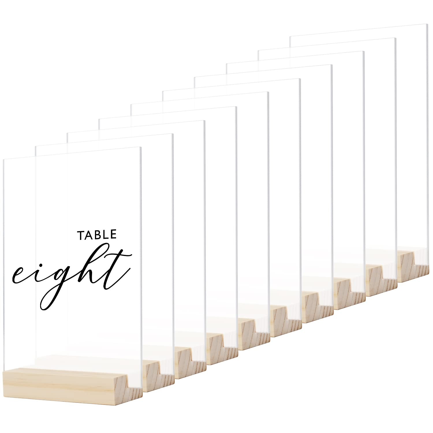 10 Pack Frosted Acrylic Sign With Wood Stand Blank Sheet 5×7 Inch