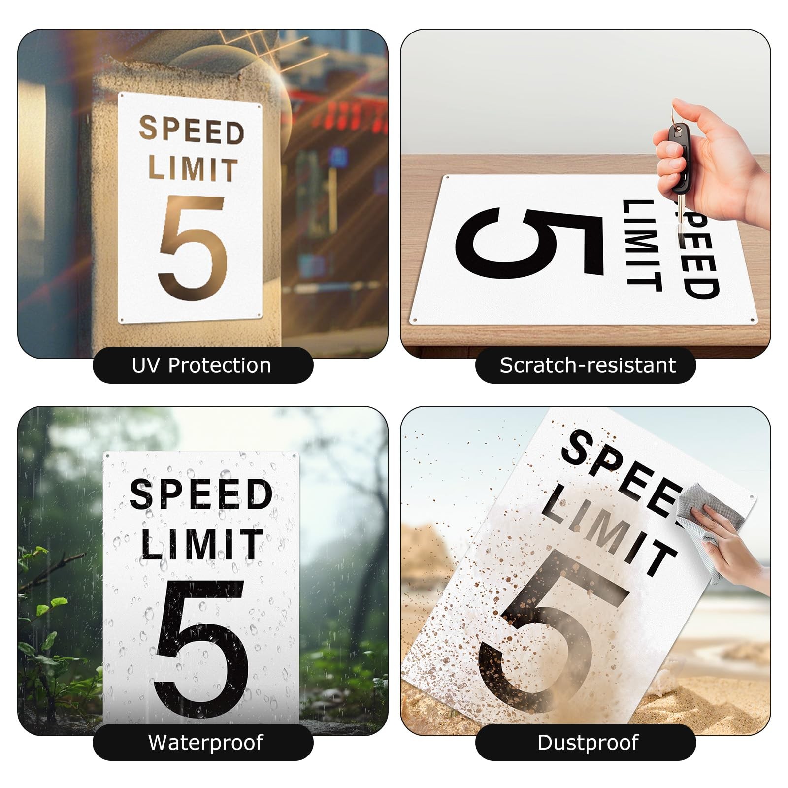 2 PCS 5 MPH Speed Limit Sign 18×12 Inch Reflective Aluminum Weather Resistant