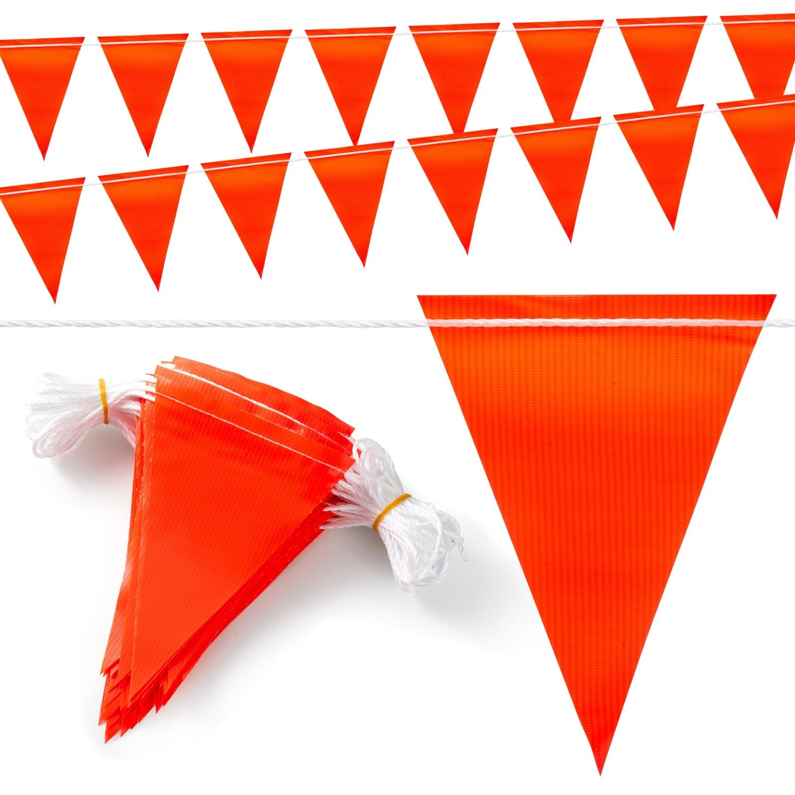 High Visibility Safety Pennant Banner Flag – 105FT, 80PCS Colored Triangle Signs