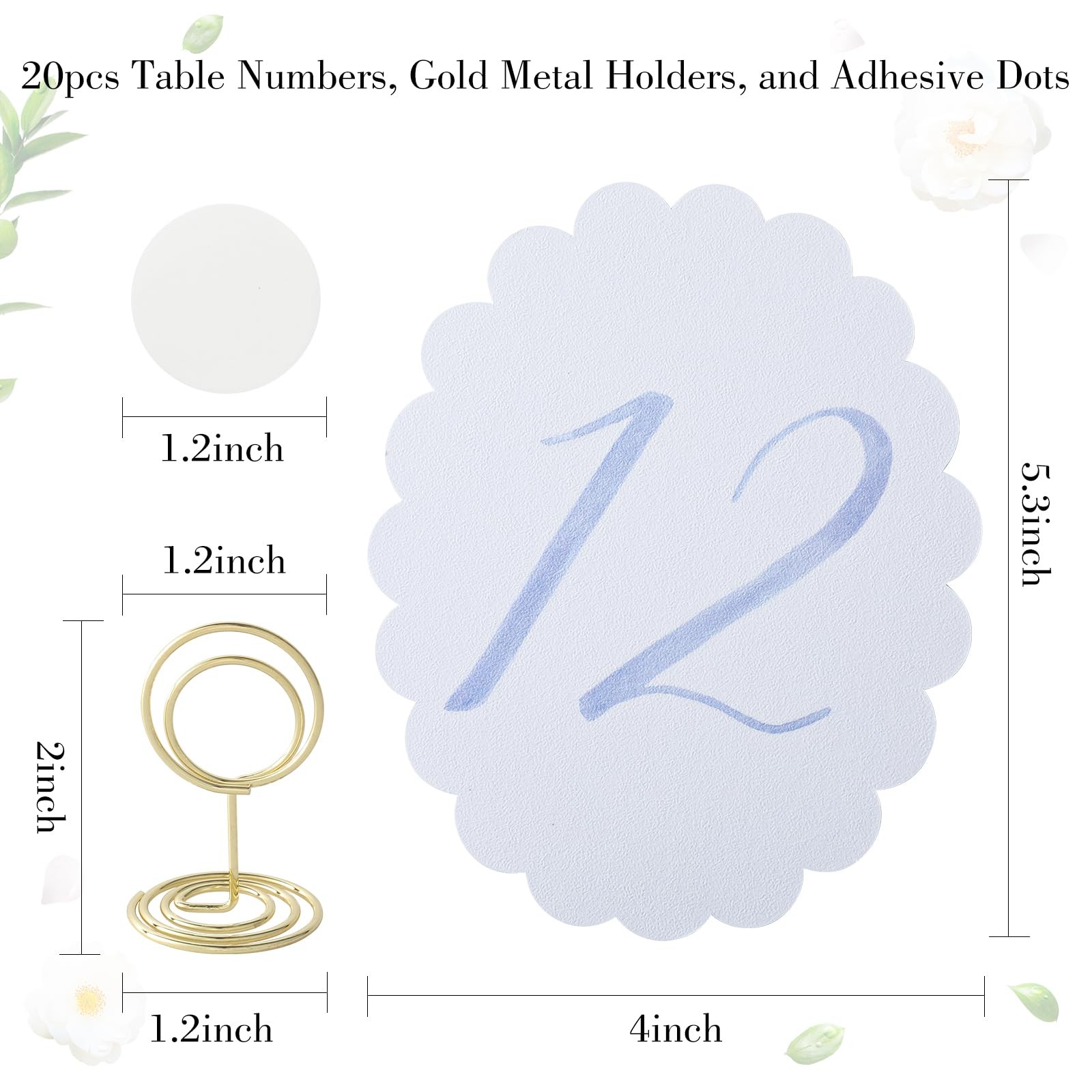 Scalloped Blue Wedding Table Numbers 120 Reception Event Signs Gold Holders