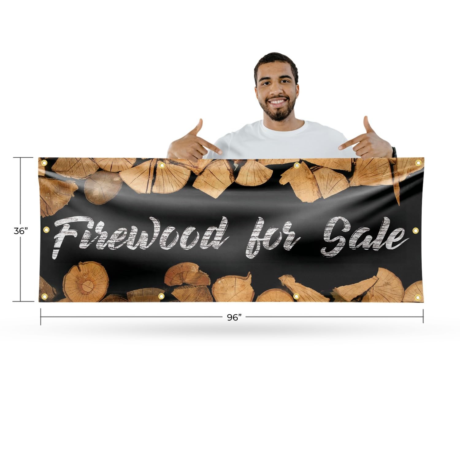 Signmission Firewood For Banner Sign 36 X 96 13 Oz Vinyl Metal Single-Sided