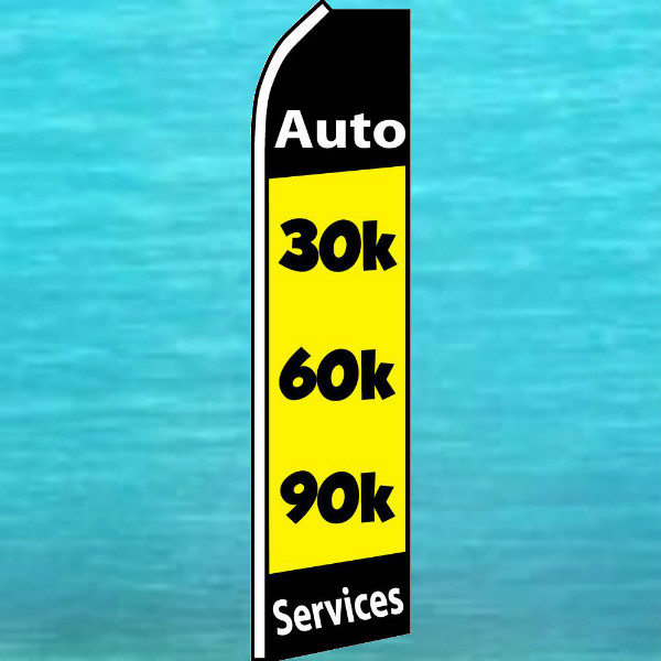 AUTO SERVICES 30, 60, 90K FLUTTER FLAG Repair Advertising Feather Swooper Banner