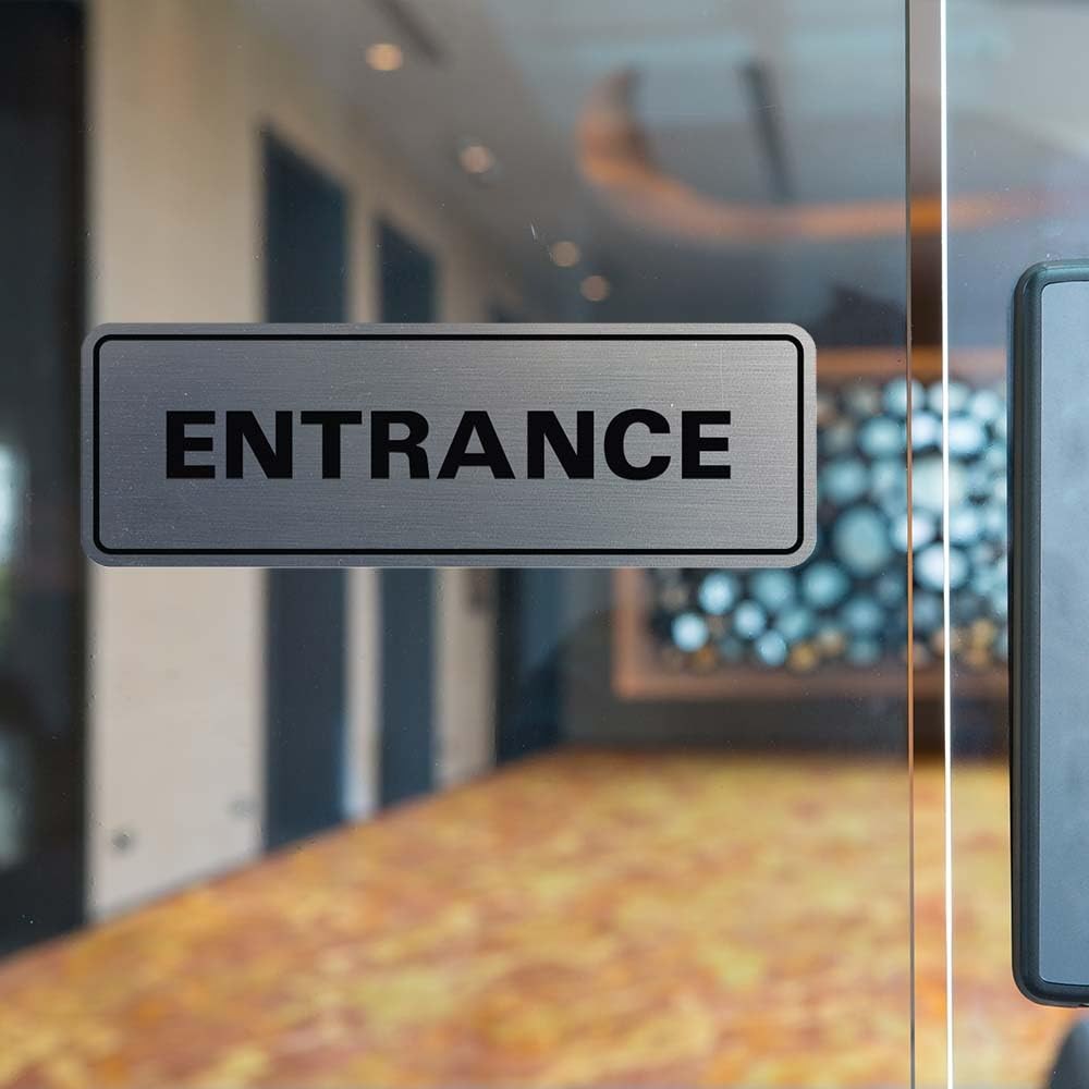 Small Standard Entrance Door/Wall Sign Black Business Office Commercial Store