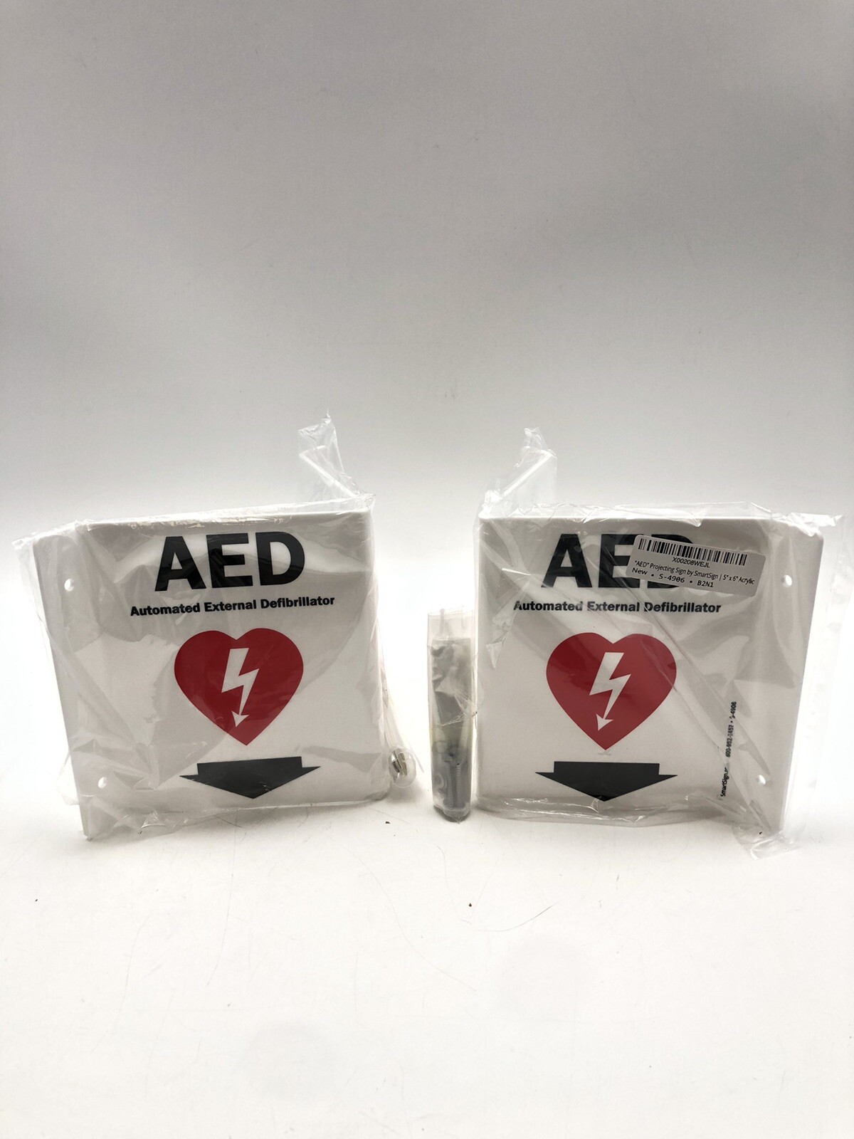 SmartSign AED Projecting Sign 5in x 6in Acrylic 2 Pack