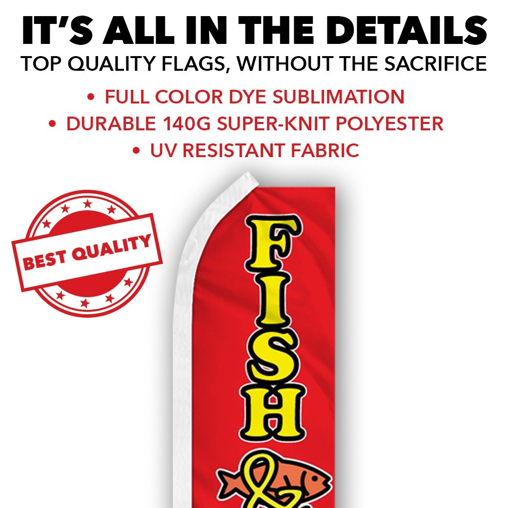 Fish & Chips Advertising Swooper Feather Flutter Flag Concessions Food