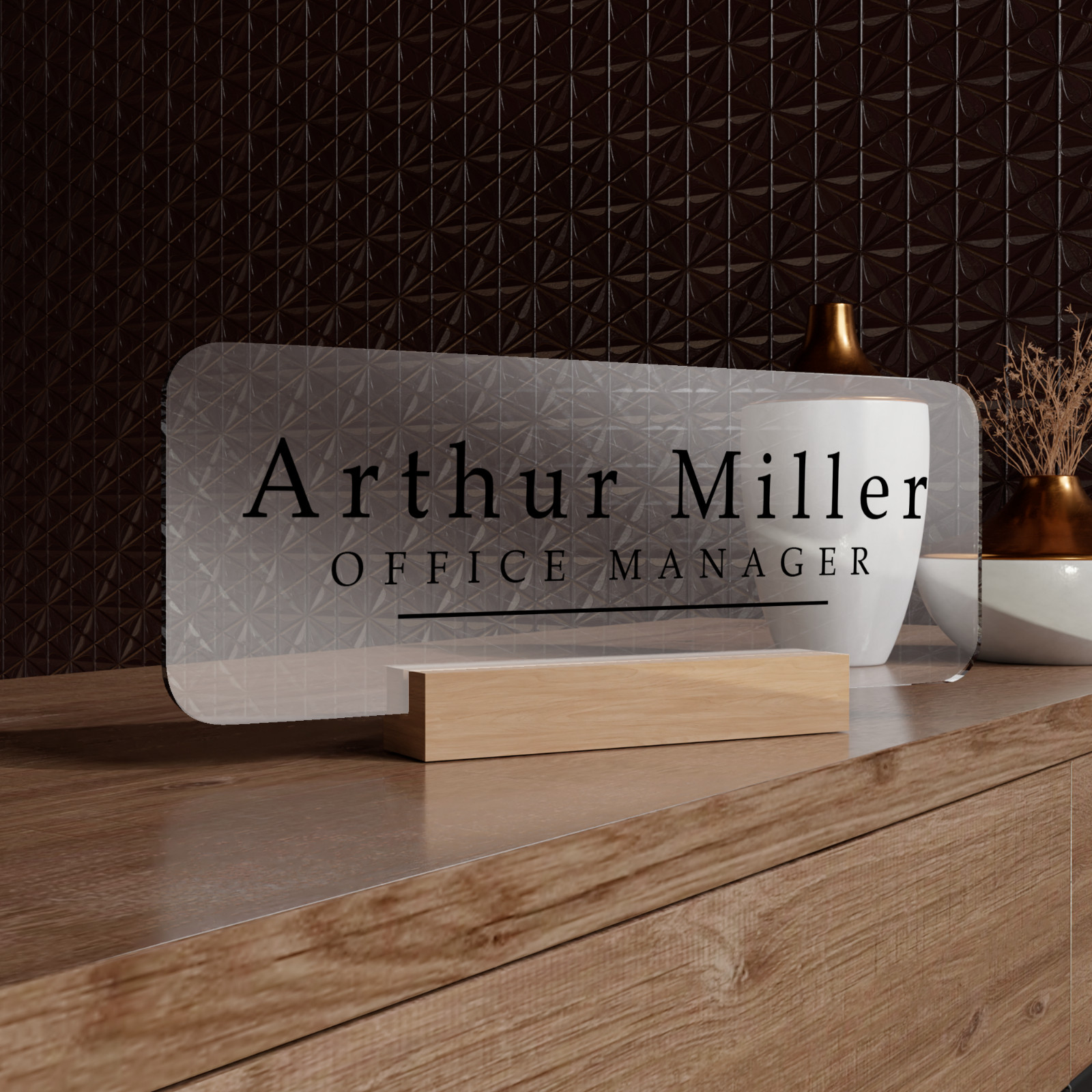 Acrylic Desk Name Plate Personalized I Custom Acrylic Sign I Name Plate for Desk