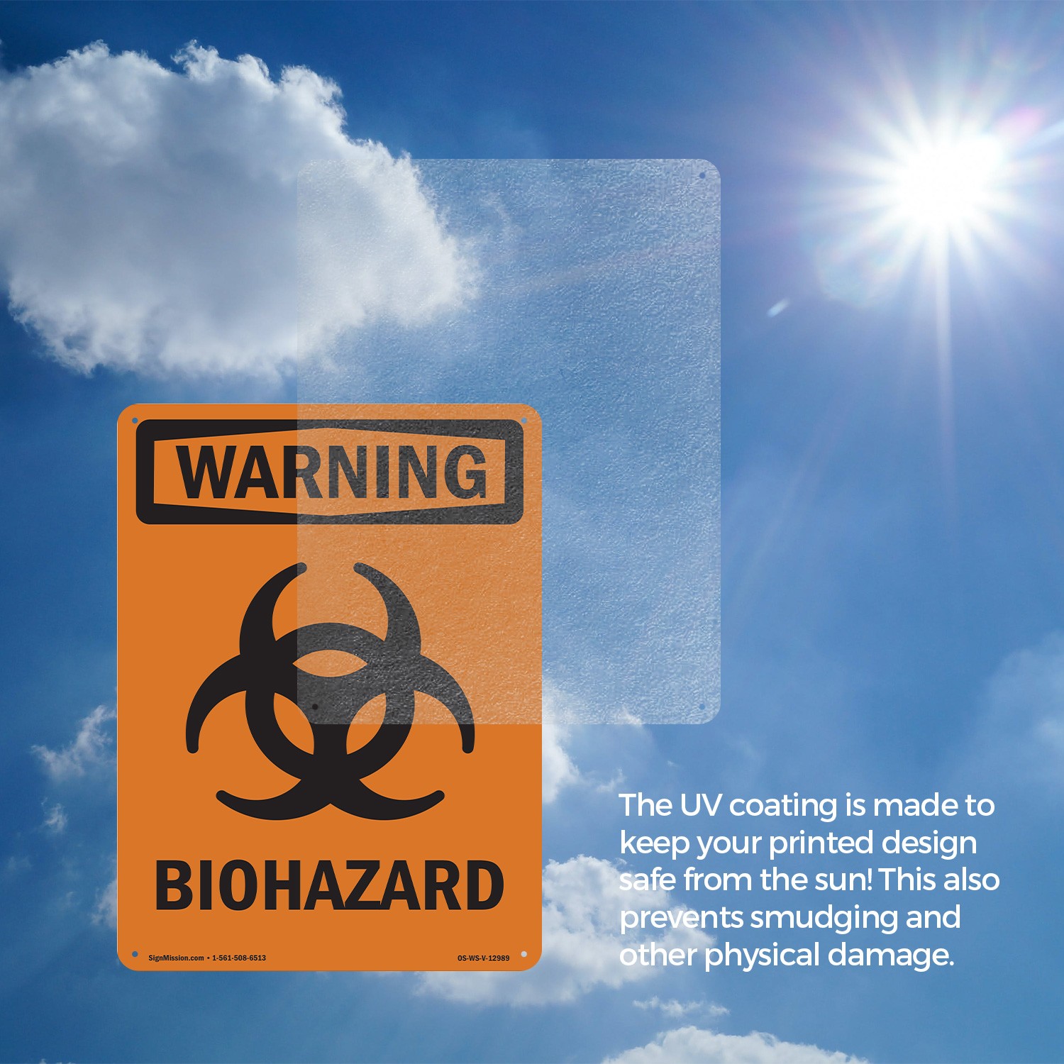 Biohazard With Symbol OSHA WARNING Sign Metal, Plastic, Or Decal – 5 or 10 Pack