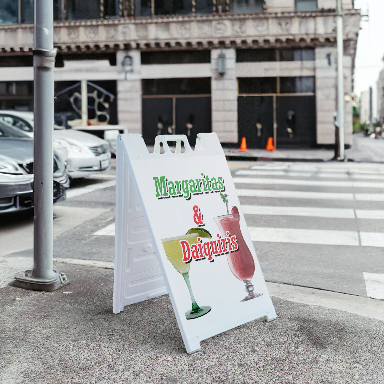 A-frame Sidewalk Margaritas & Daiquiris 24″ x 36″ Double Sided A-Frame Sidewalk