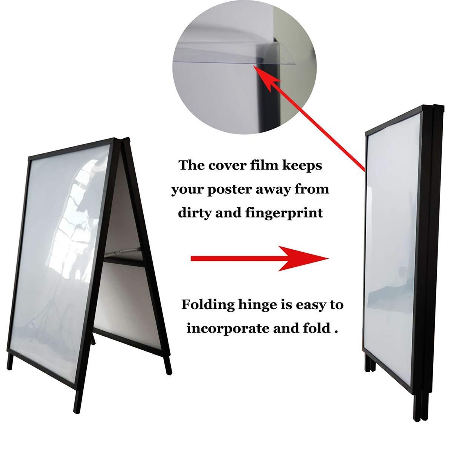 A Frame Sign Heavy Duty Sidewalk Sign for Poster Board 24x 36 inches Double-S…