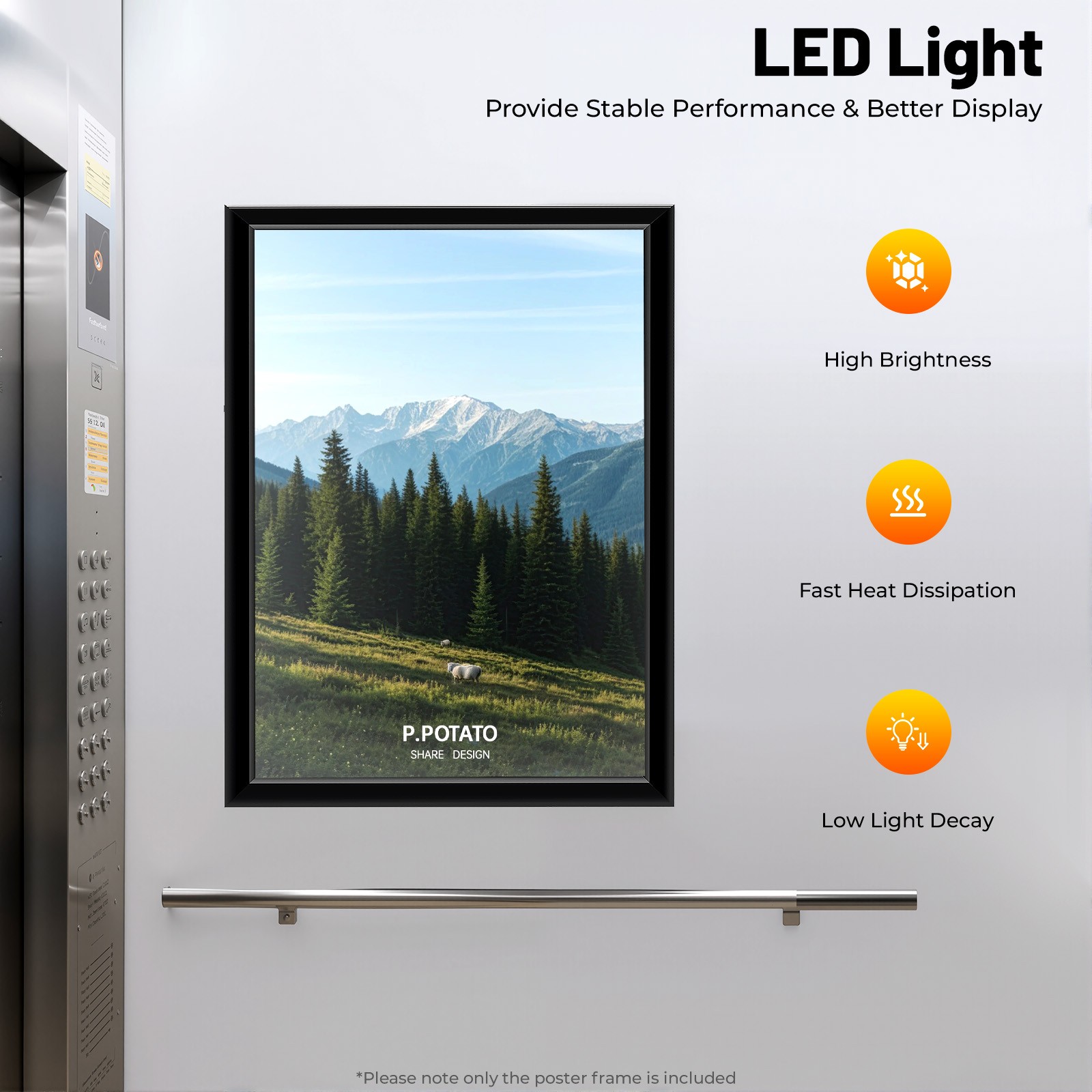 LED Backlit Menu Advertising Frame Light Box Photo Light Box Wall Mount