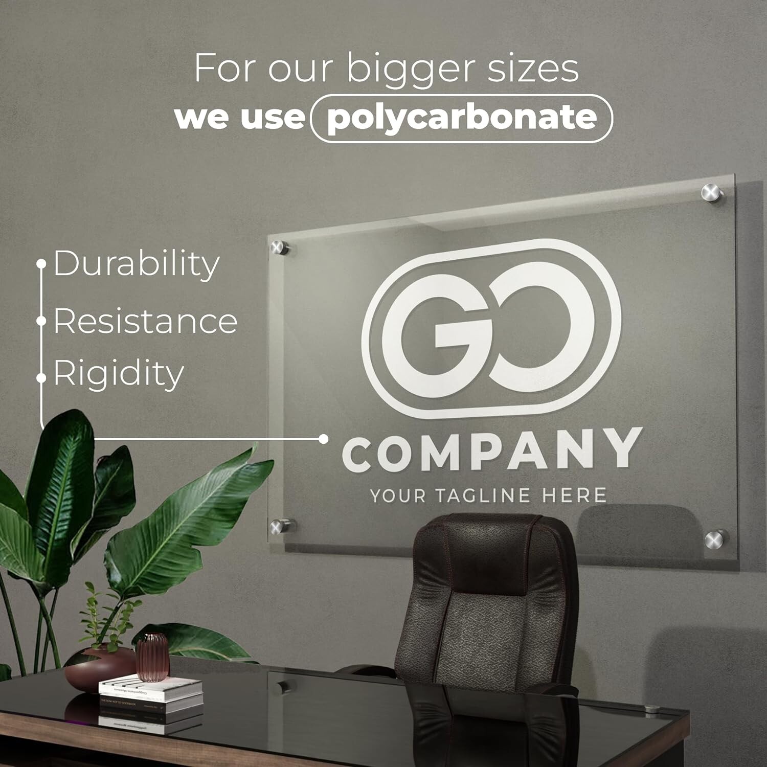Custom Acrylic Business Logo Sign | Personalized Floating Acrylic Business Sign