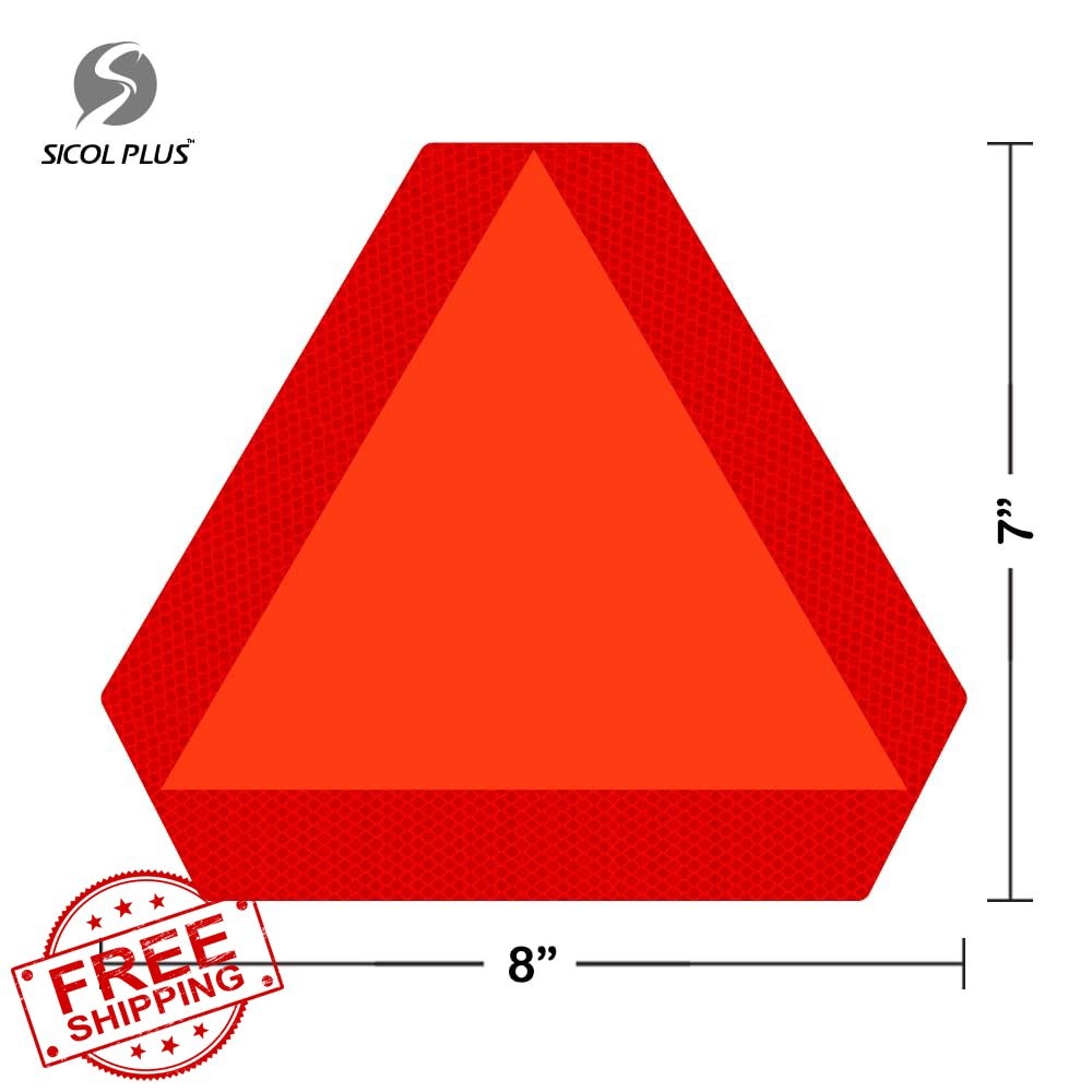 Slow Moving Vehicle Sign SMV Sticker Reflective Triangle 5 Pack