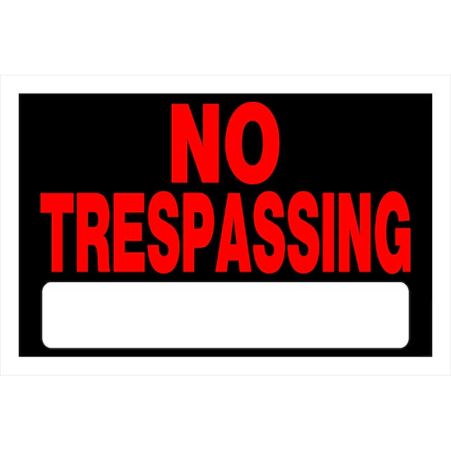 Hillman No Trespassing 8-in x 12-in Plastic Prohibited Sign