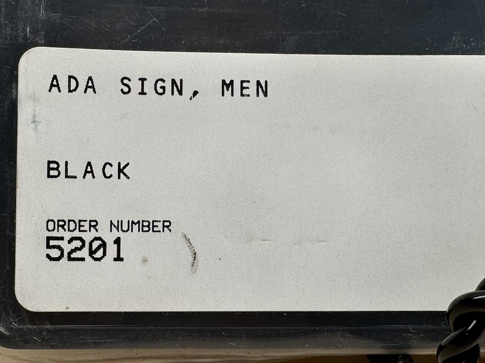 VTG NEW Men’s Restroom Sign by Impact #5201, 8×8 ADA Black with Tactile/Braille