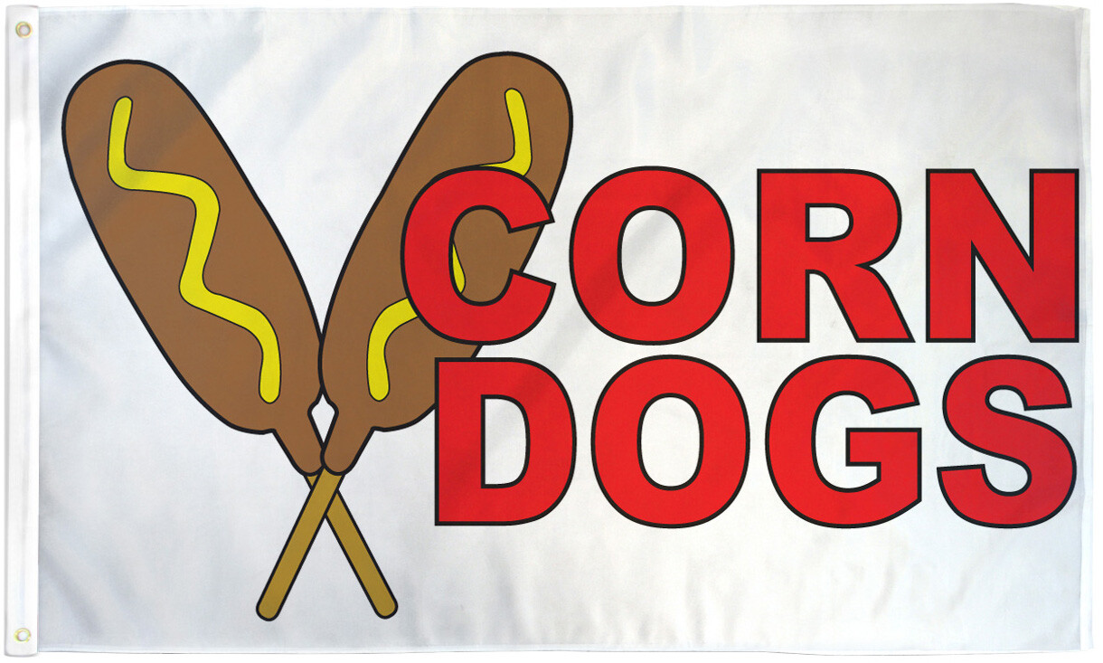 Corn Dog Flag 3x5ft Corn Dogs Banner Bandera de Comida Food Concessions Flag