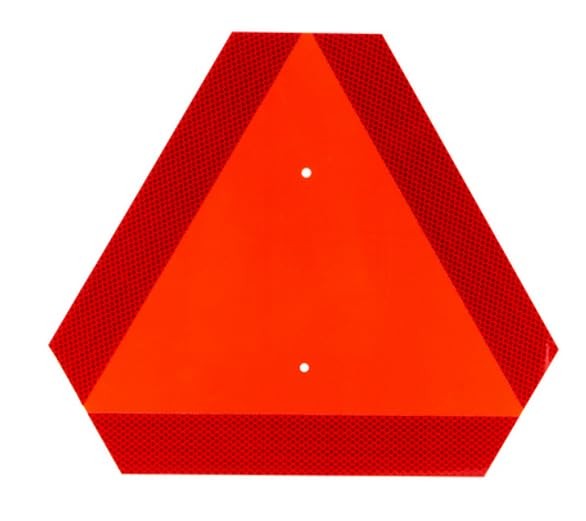 Señal triangular de aluminio para vehículos de movimiento lento (tractor)