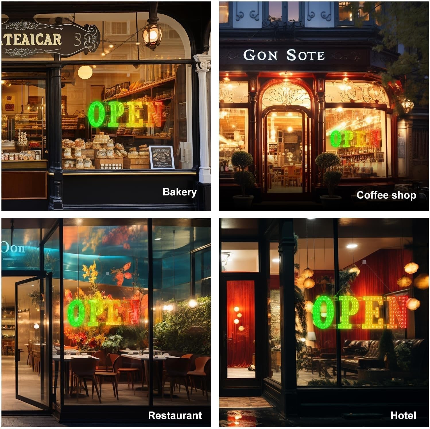Open Sign 48″x16″ Large LED Open Signs for Business Color Remote Control