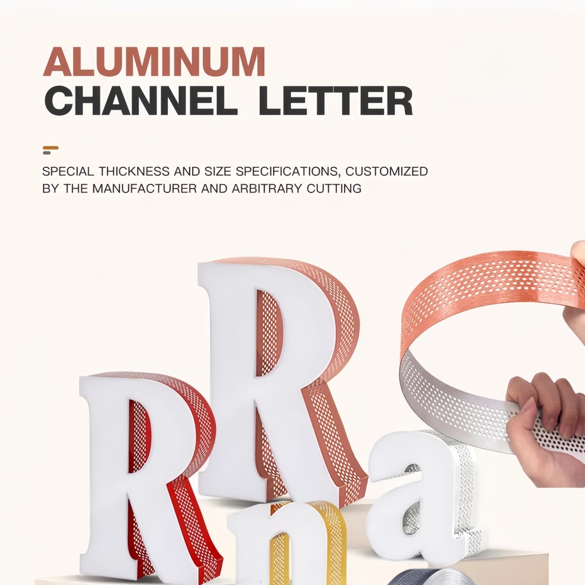 Aluminum Coil Material Strip Trim Cap for Perforated Sign Channel Letter Word