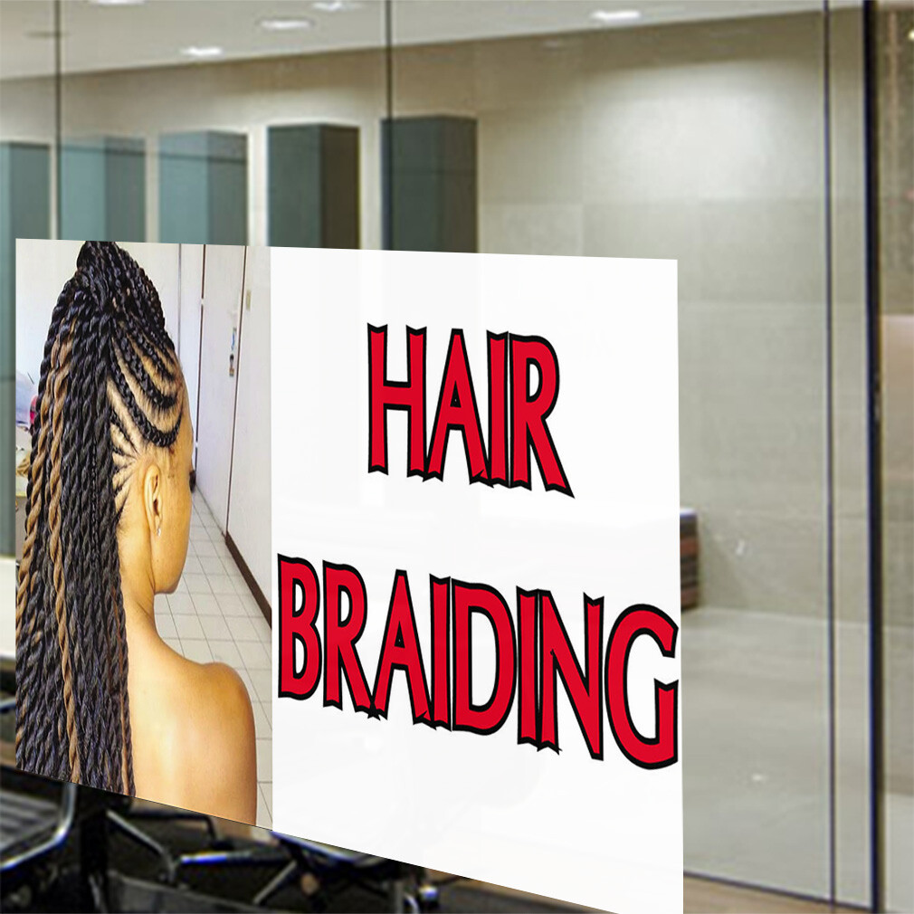 Decal Stickers Hair Braiding Outdoor Advertising Printing Vinyl Store Sign Label