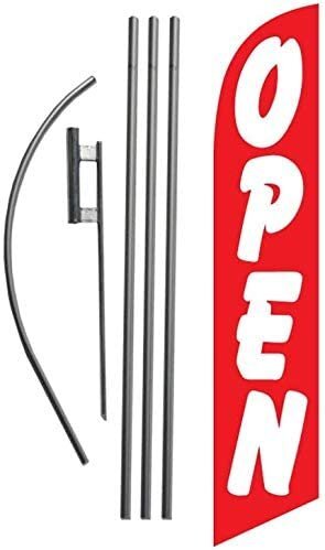 Open Advertising Feather Banner Swooper Flag Sign with Flag Pole Kit and…