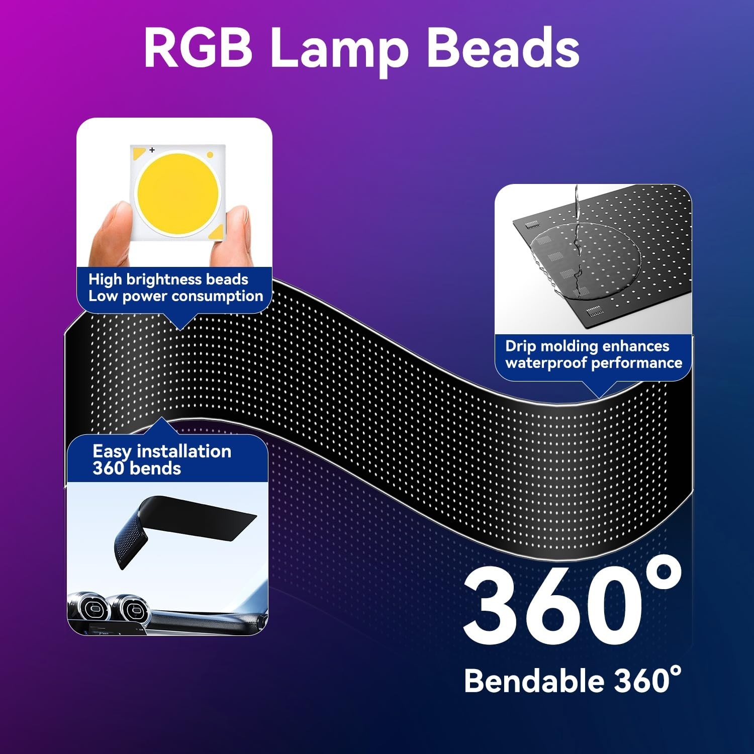 LED Sign – APP Control DIY Programmable Custom Sign Waterproof Flexible USB 5…