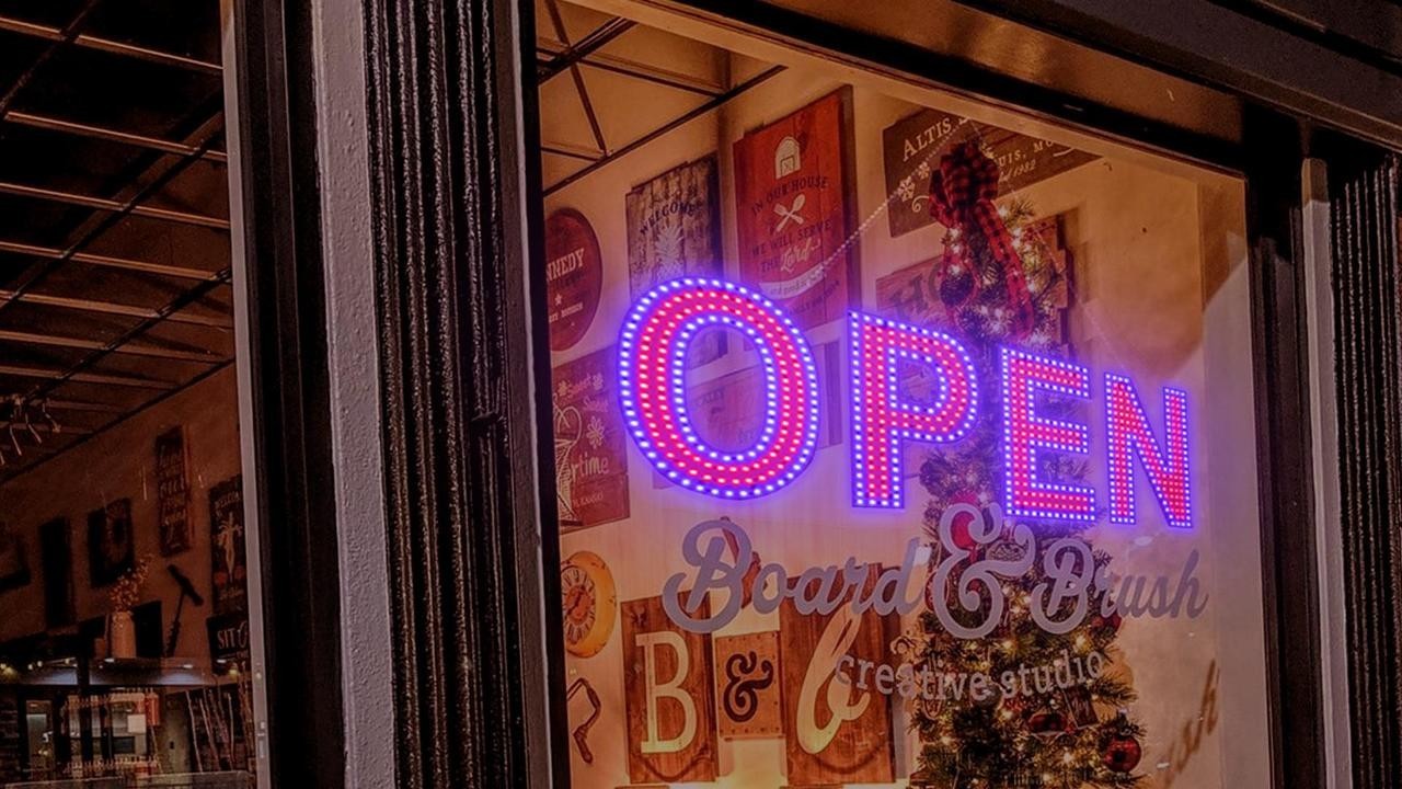 Dimmable LED Open Sign 40″x14″ – Bright Hanging Light for Business, Bar, Restaur