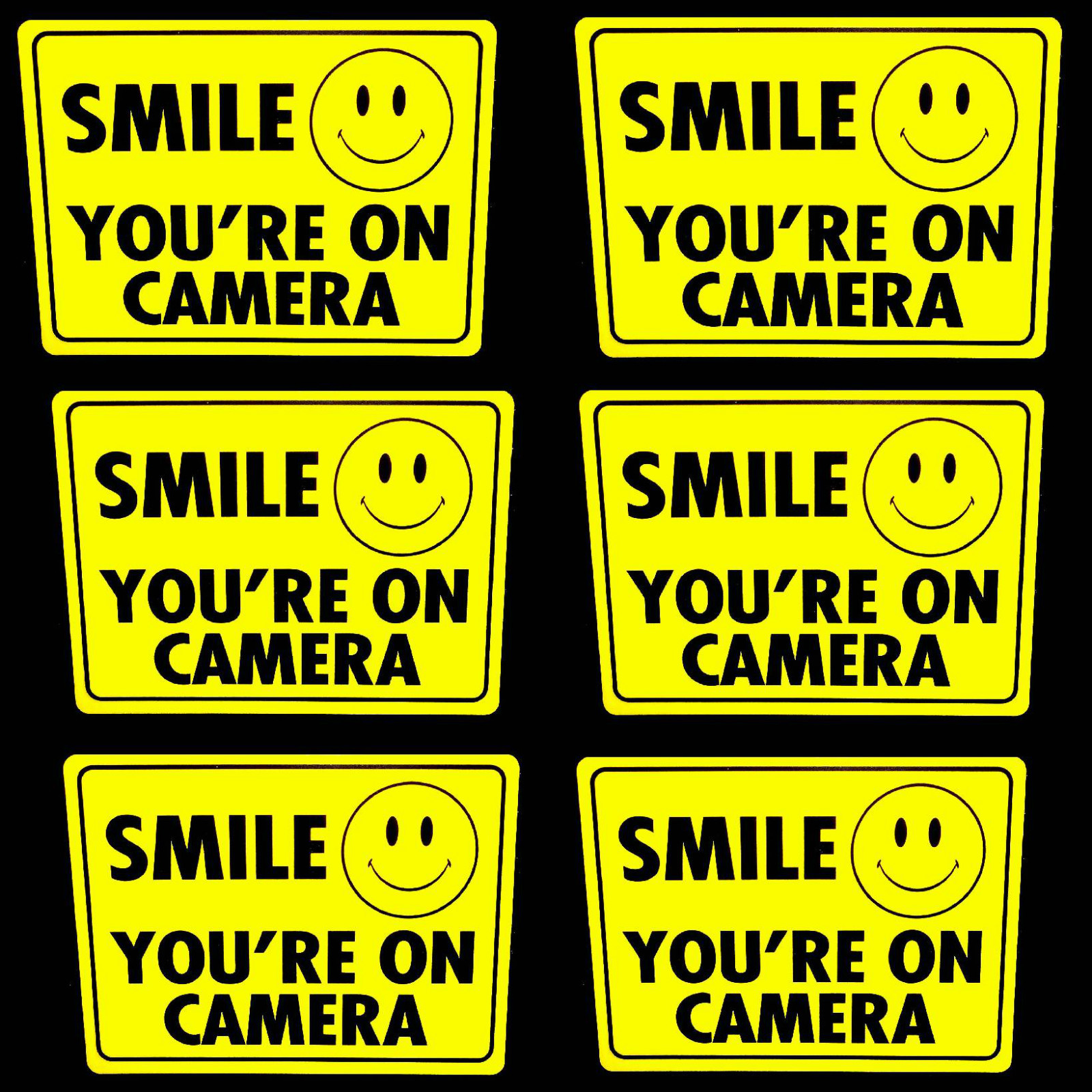 Smile Video Security Cameras Recording Stickers Home Doorbell Surveillance Signs