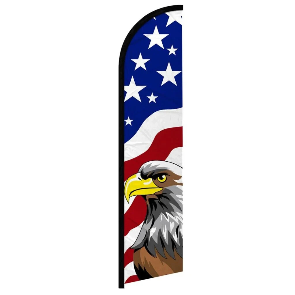 USA Eagle Windless Advertising Patriotic Banner Flag for Businesses