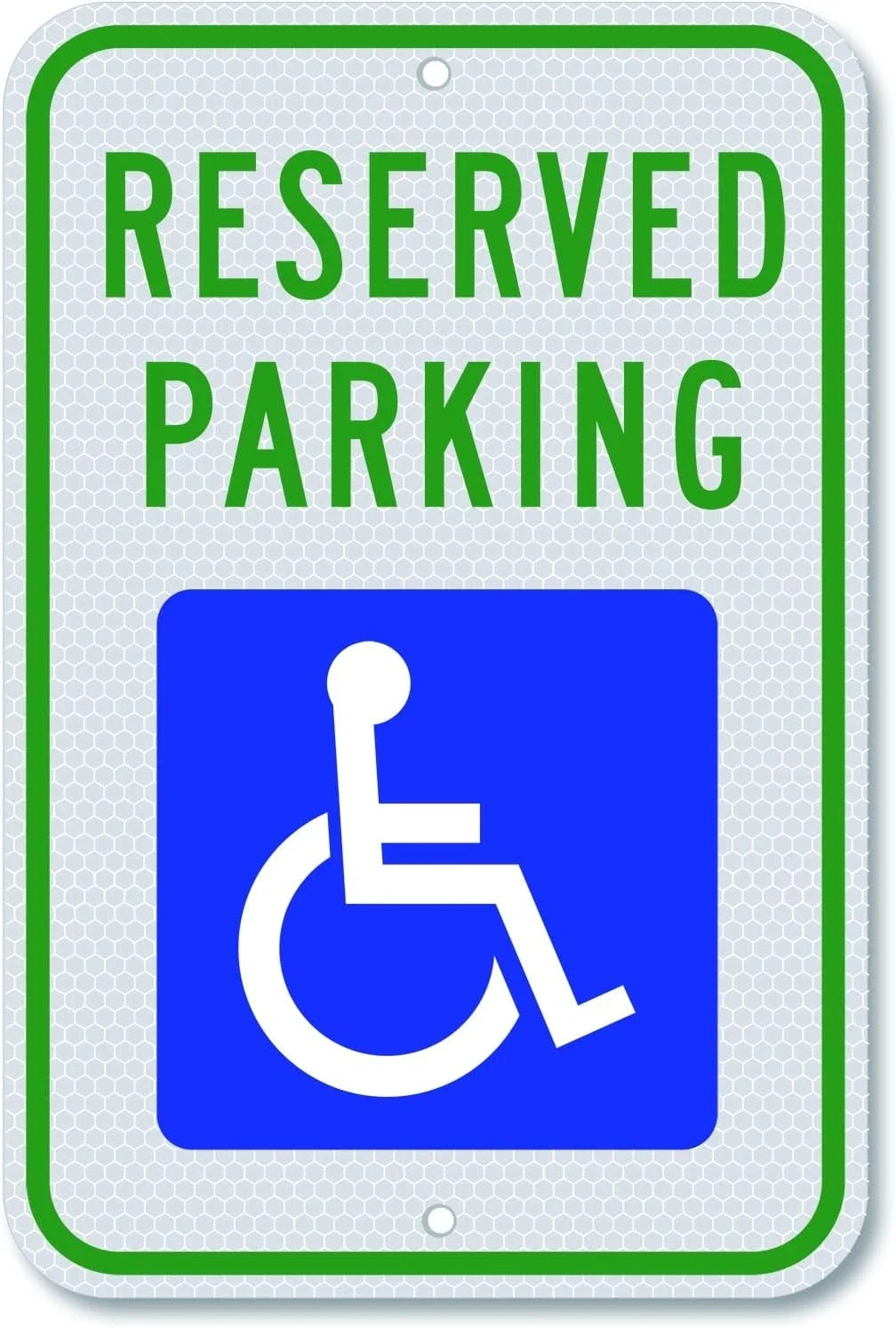 Handicap Parking Sign – 18 x 12 Inch Aluminum 12×18 inches, Reflective-Blue