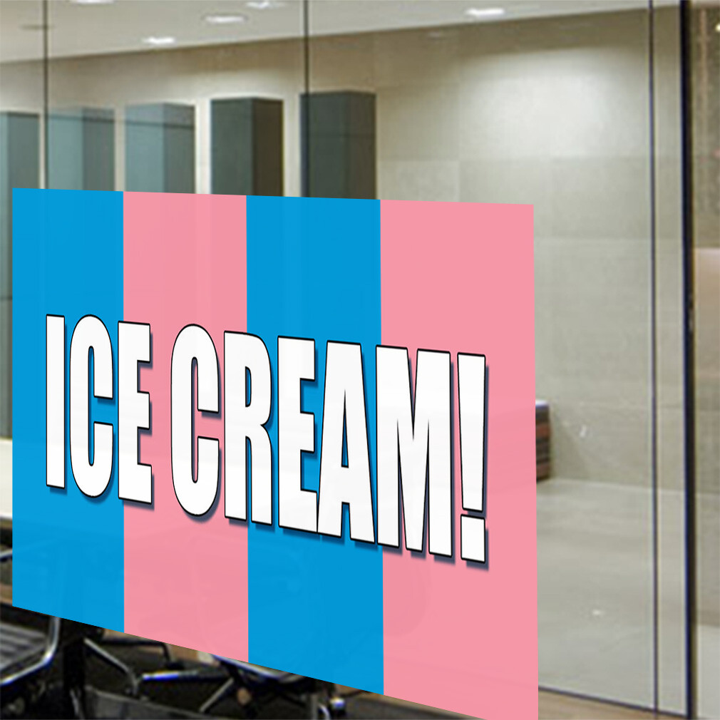 Decal Stickers Ice Cream! Food Fair Promotion Business Vinyl Store Sign Label