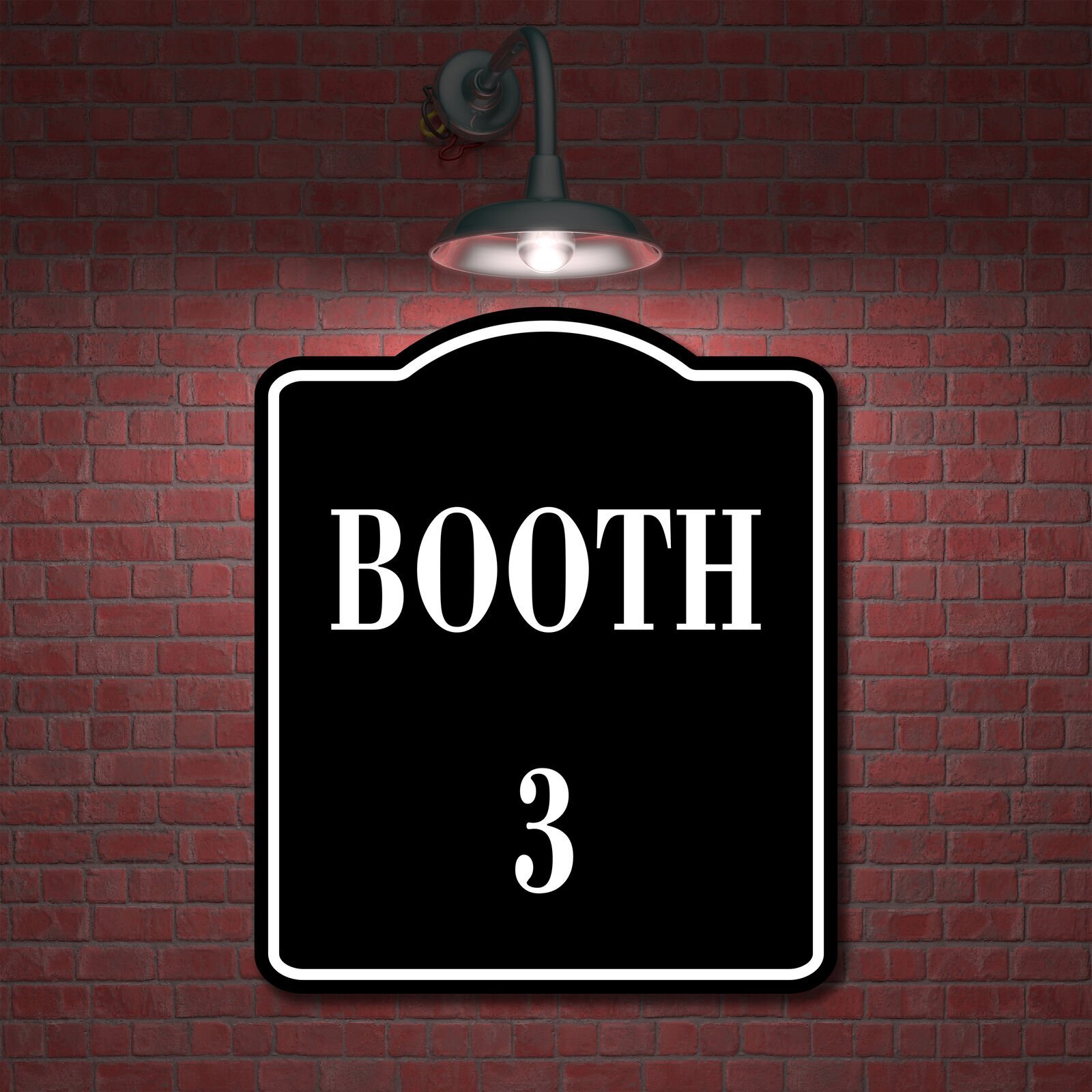 Booth 3 BLACK Aluminum Composite Sign