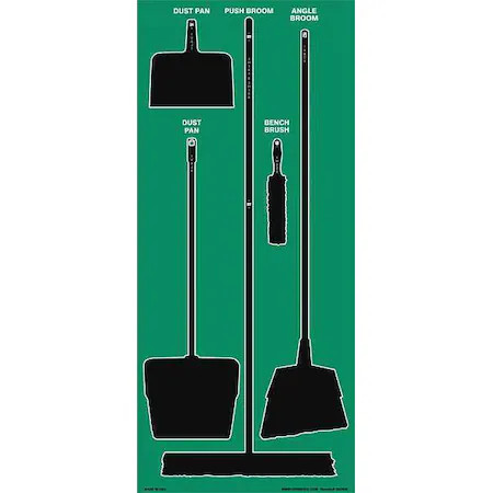 Zoro Select 34Gn34 Shadow Board, 68 In H, 30 In W, Green, 34Gn34