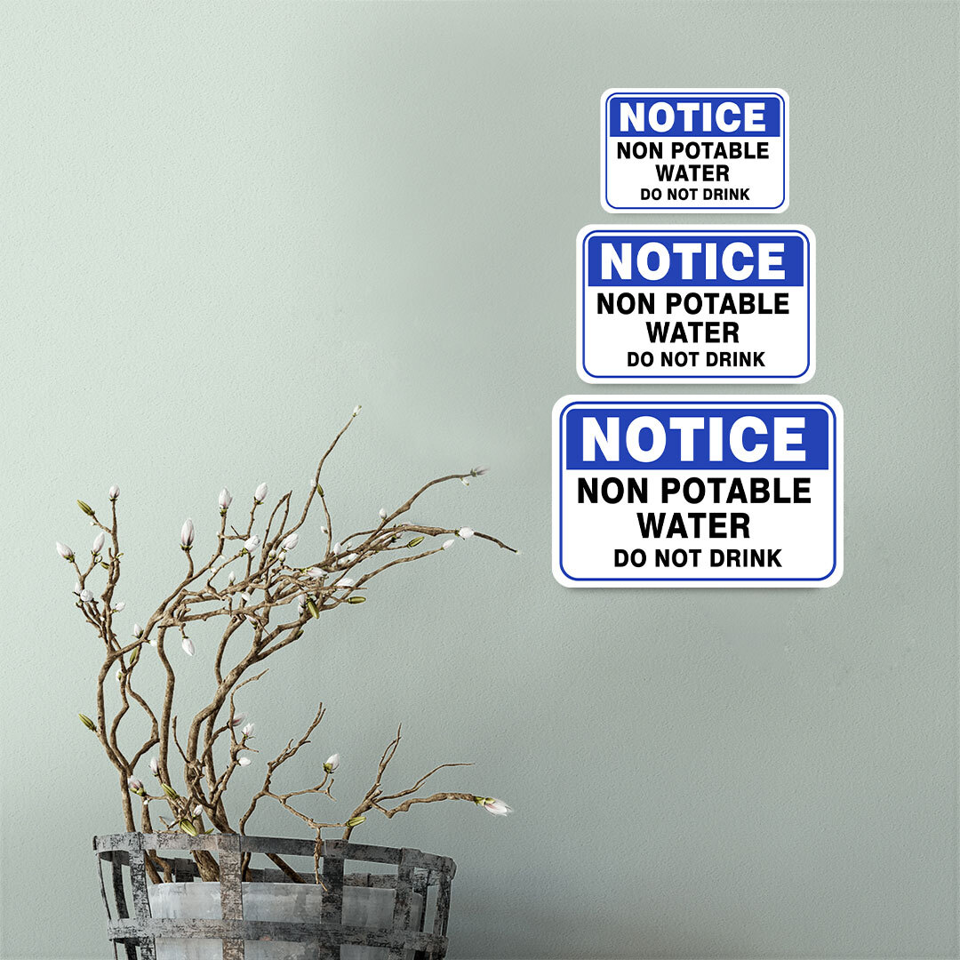 Classic Framed Plus Notice Non Potable Water Do Not Drink Door or Wall Sign |