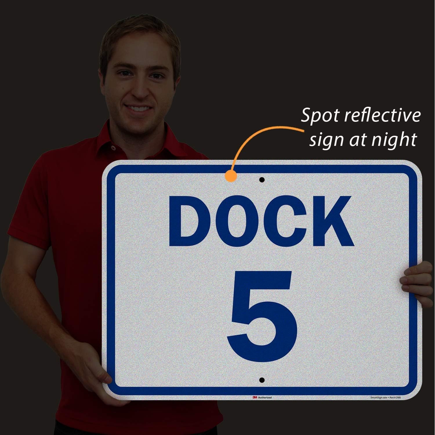Reflective Aluminum Dock Number Sign 18″ x 24″ – Durable & Visible