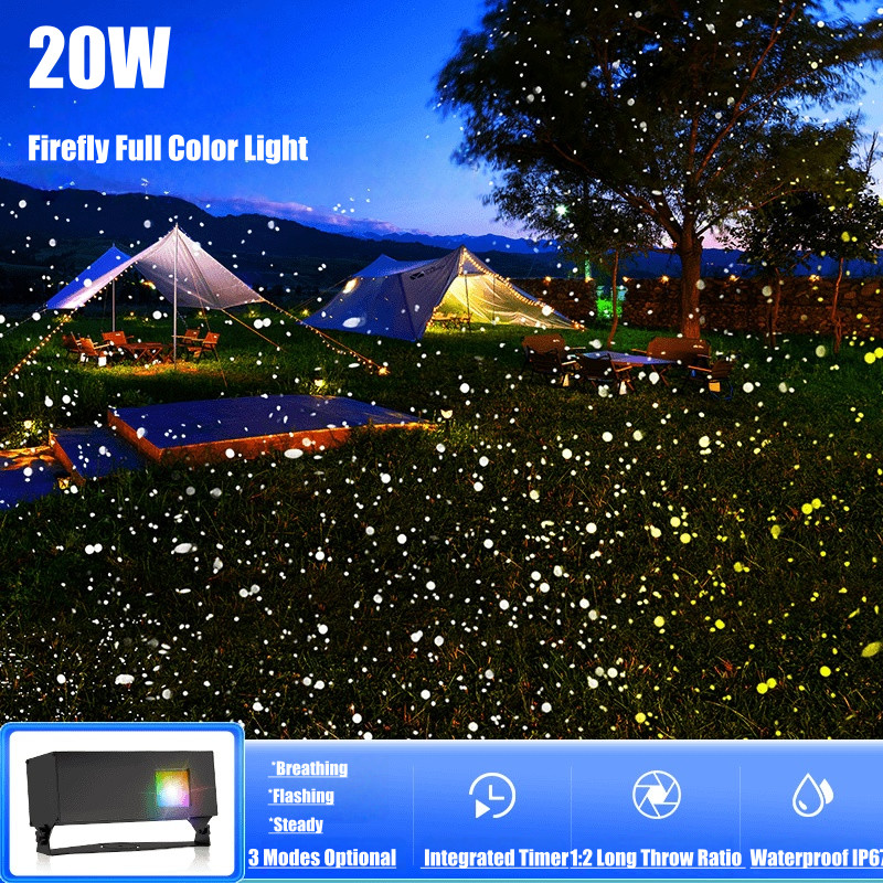 Outdoor Dynamic Firefly Laser Starry Sky Projection Light for Garden Landscape