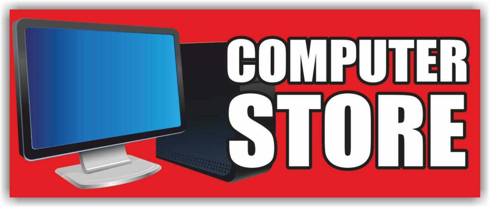 COMPUTER STORE Advertising Banner Vinyl Mesh Sign Flag Electronics Shop Sale