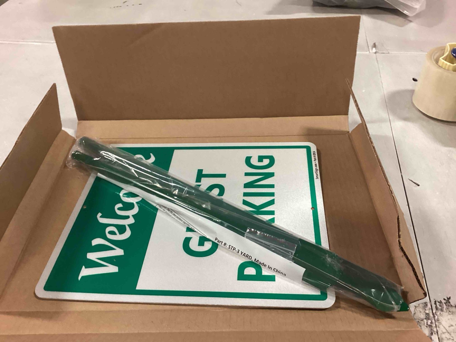 SmartSign 12 x 10 inch â€œWelcome – Guest Parkingâ€? Yard Sign with 3 foot Stake