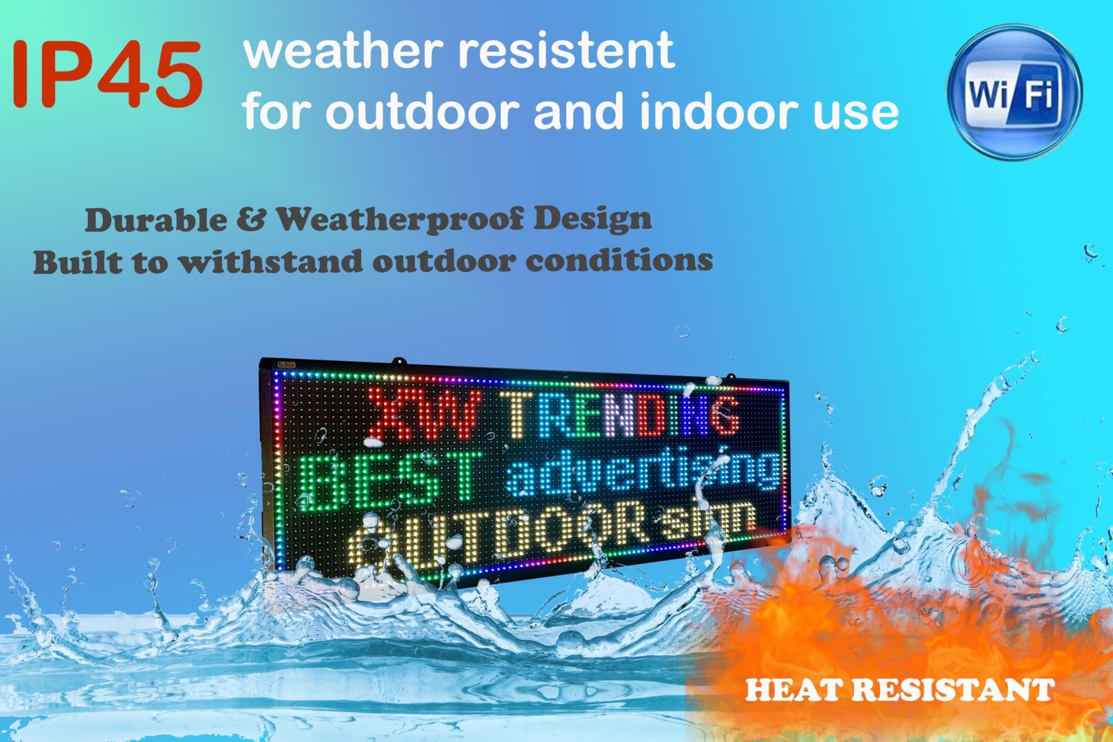 LED sign, scrolling sign 40″ x 14″, WiFi perfect tool for advertising, color …