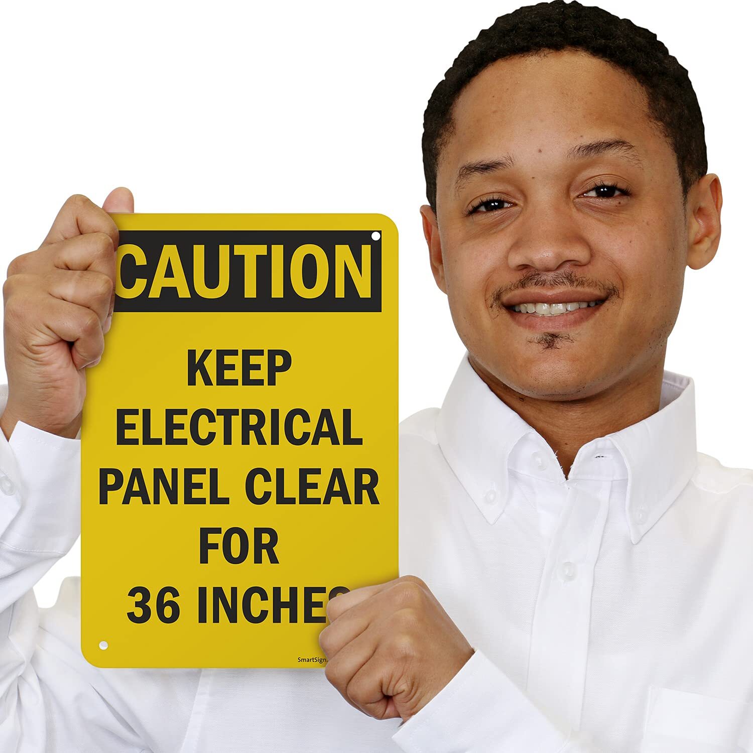 10×7 inch Caution Sign Keep Electric Panel Area Clear For 36 Inches Plastic