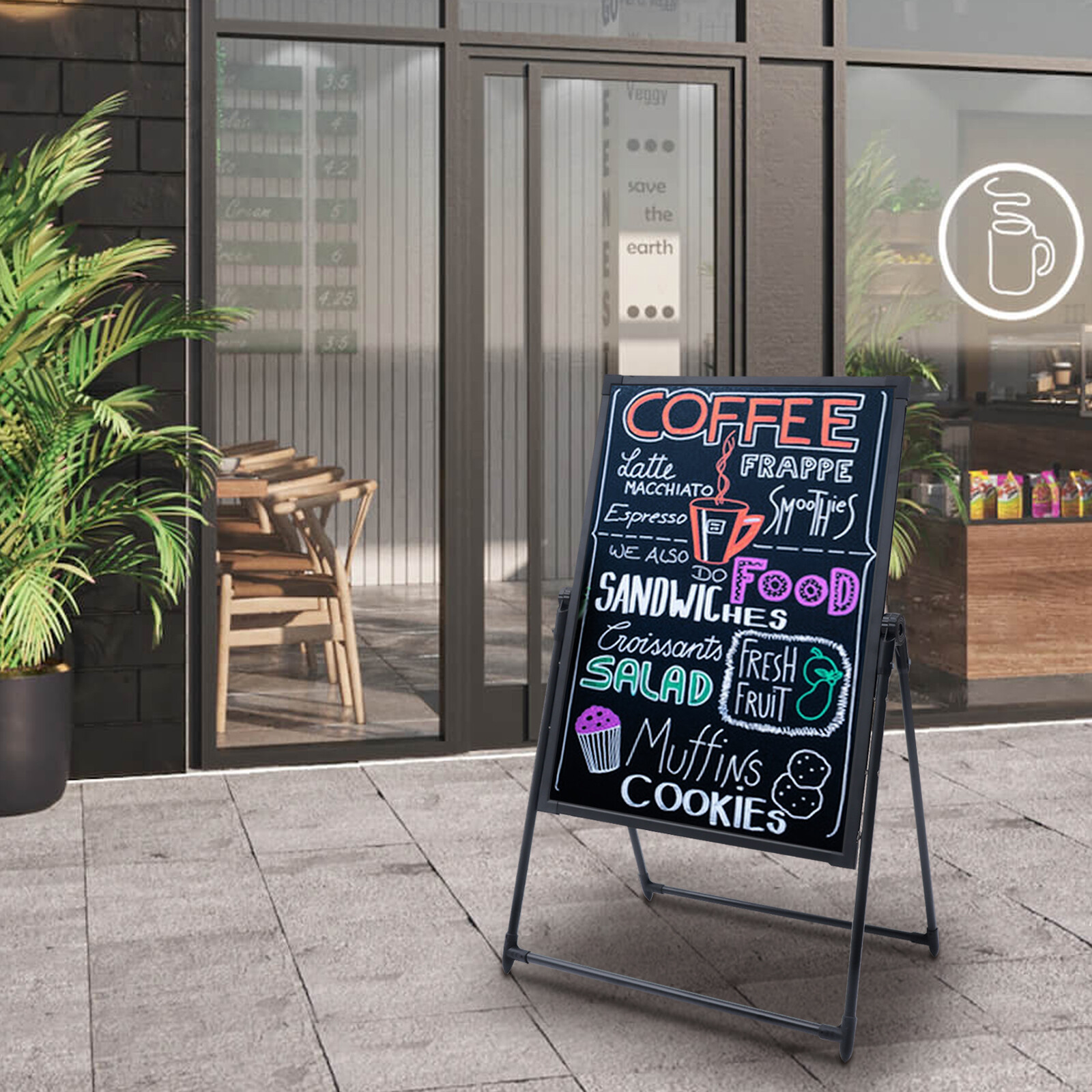 LED Message Writing Board 31.5″x 23.62″ Illuminated Erasable Lighted Chalkboard