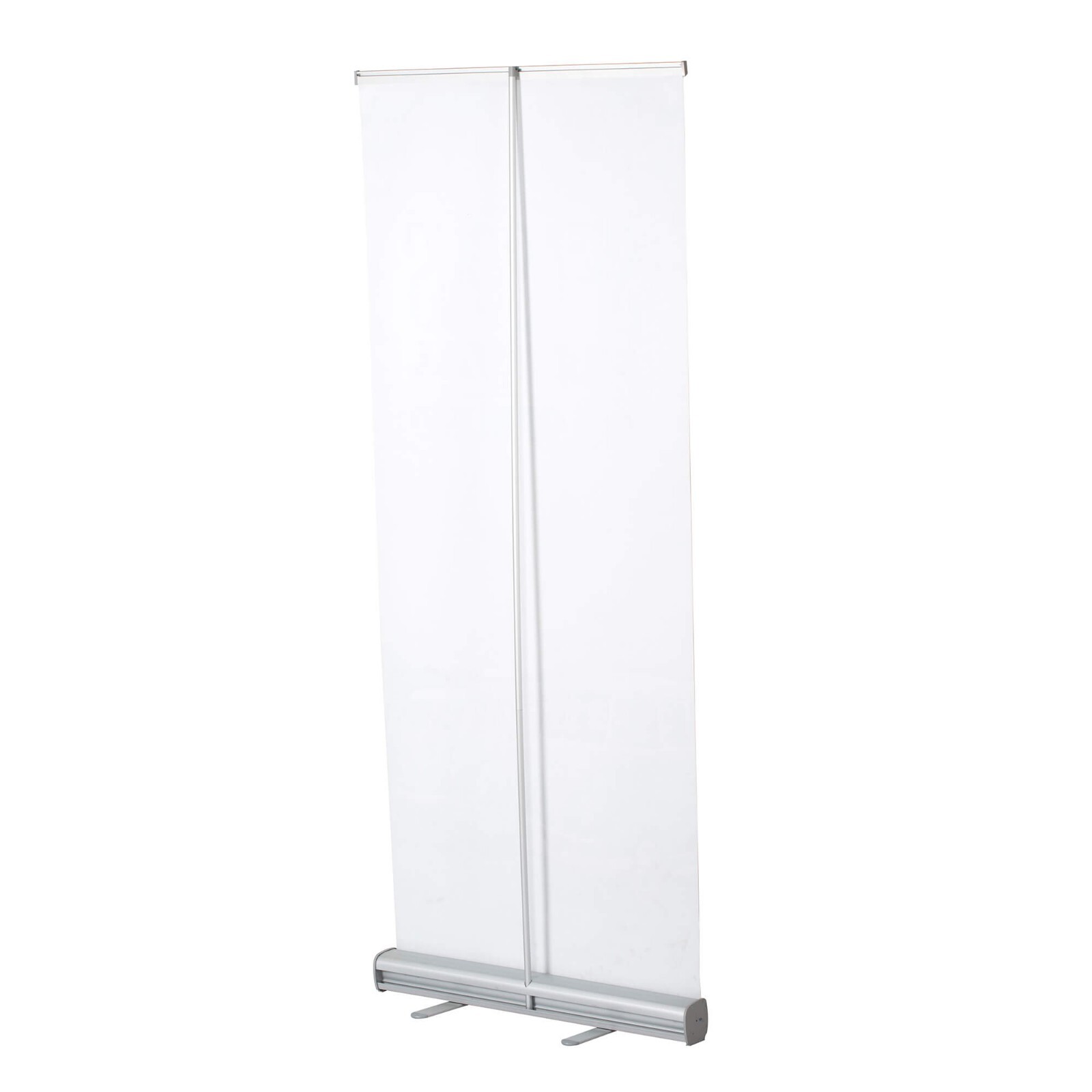 Retractable Banner Stand- Floor Standing Eco Roll Banner Holder Silver Aluminum