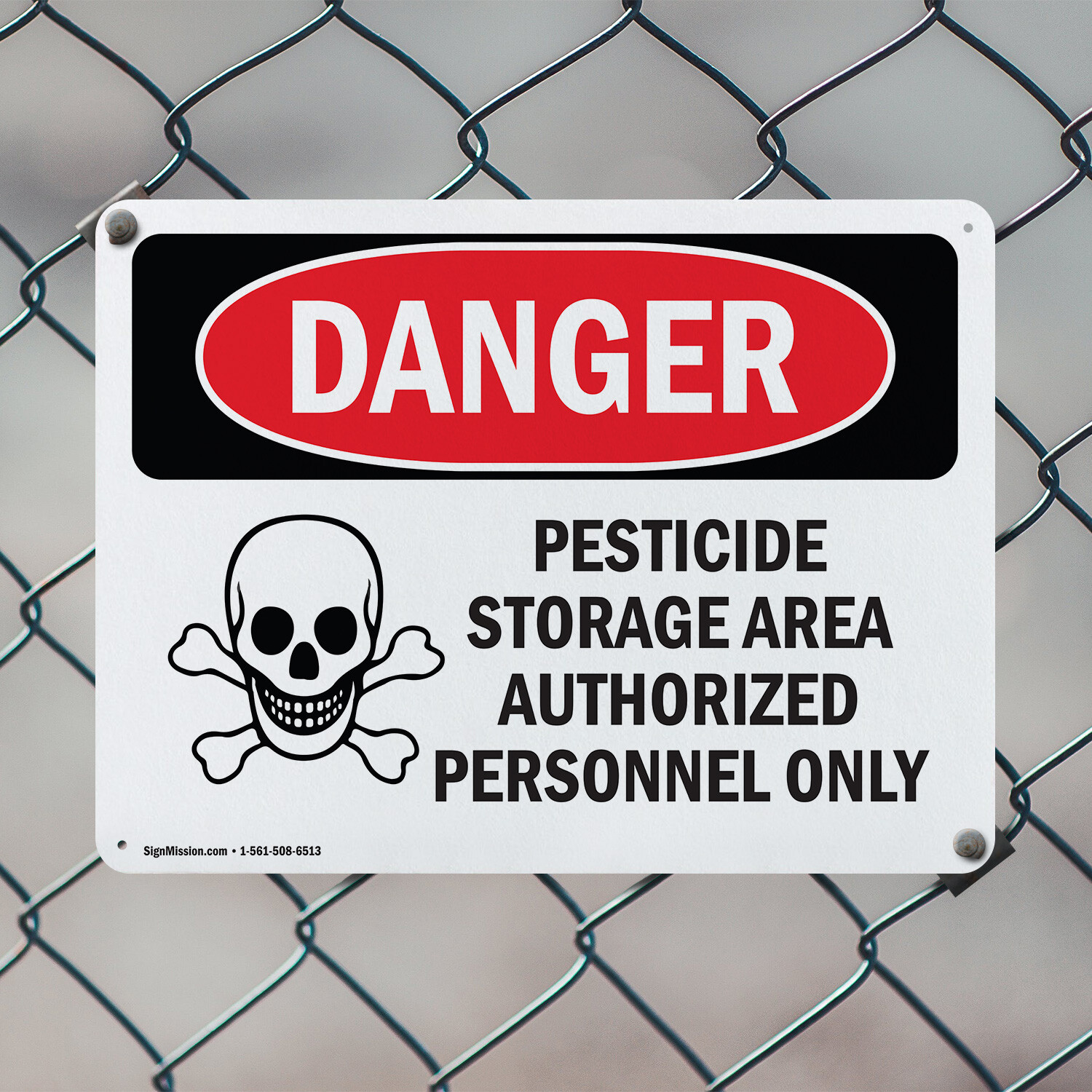 (2 Pack) Pesticide Storage Area Authorized Only OSHA Danger Sign Decal Metal
