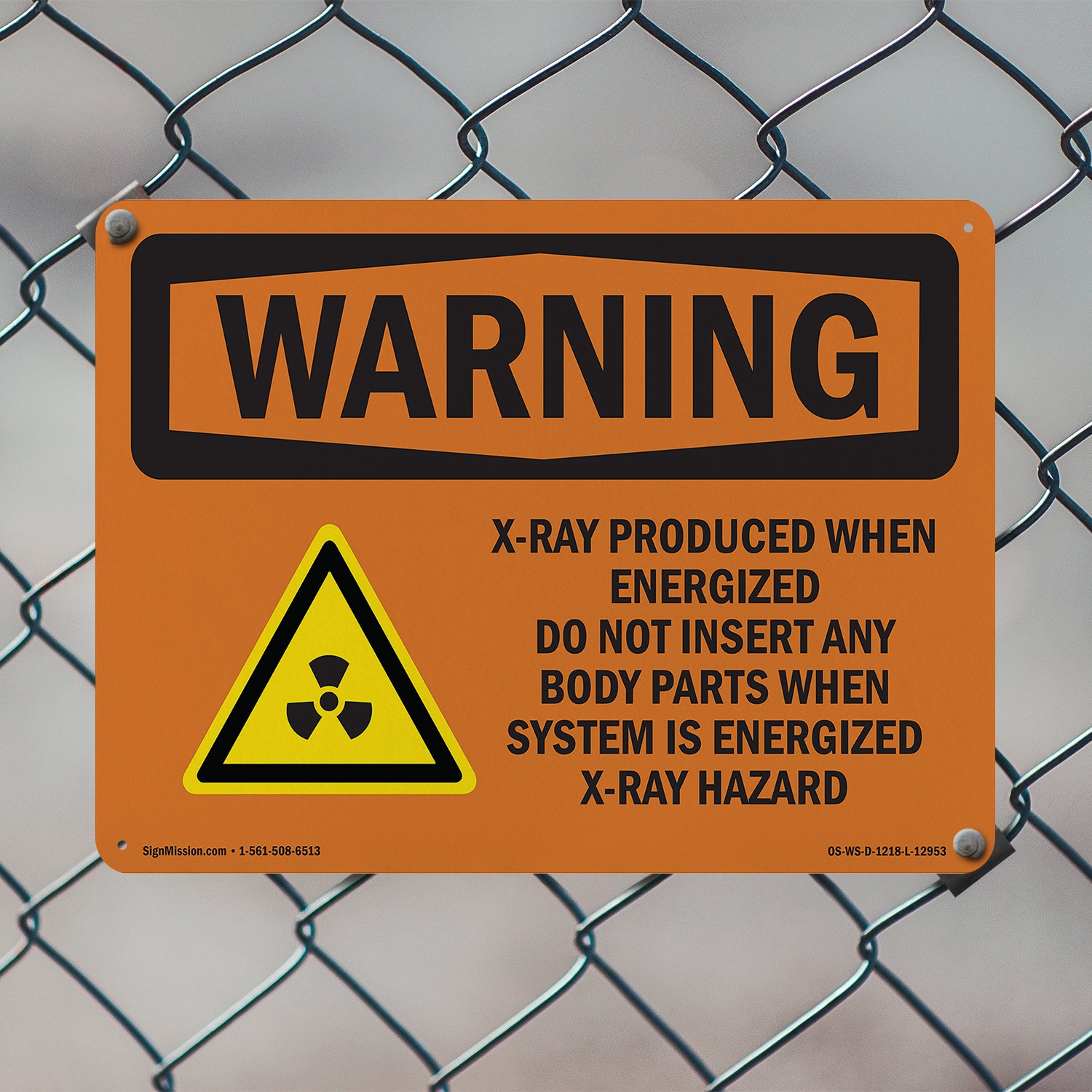 X-Ray Produce When Energized With Symbol OSHA WARNING Sign, Decal 5 or 10 Pack