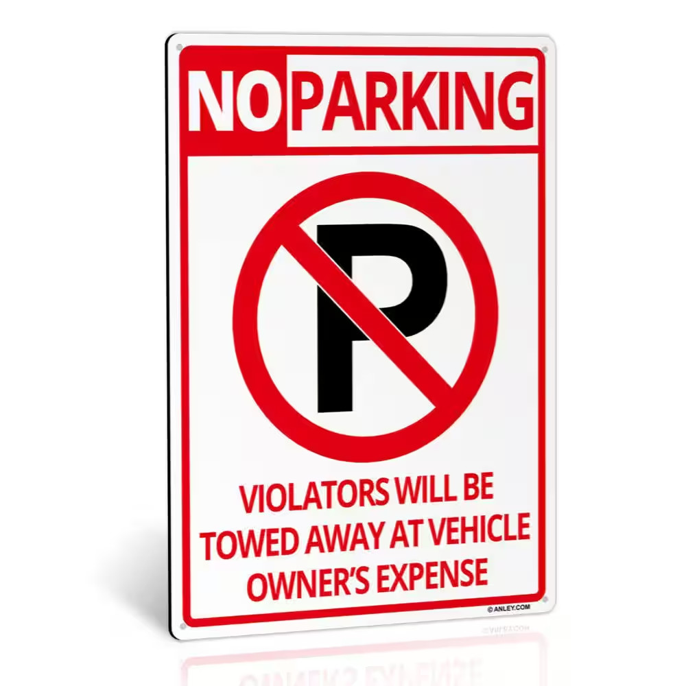 14 In. X 10 In. No Parking Sign – Violators Will Be Towed Away at Vehicle Owners