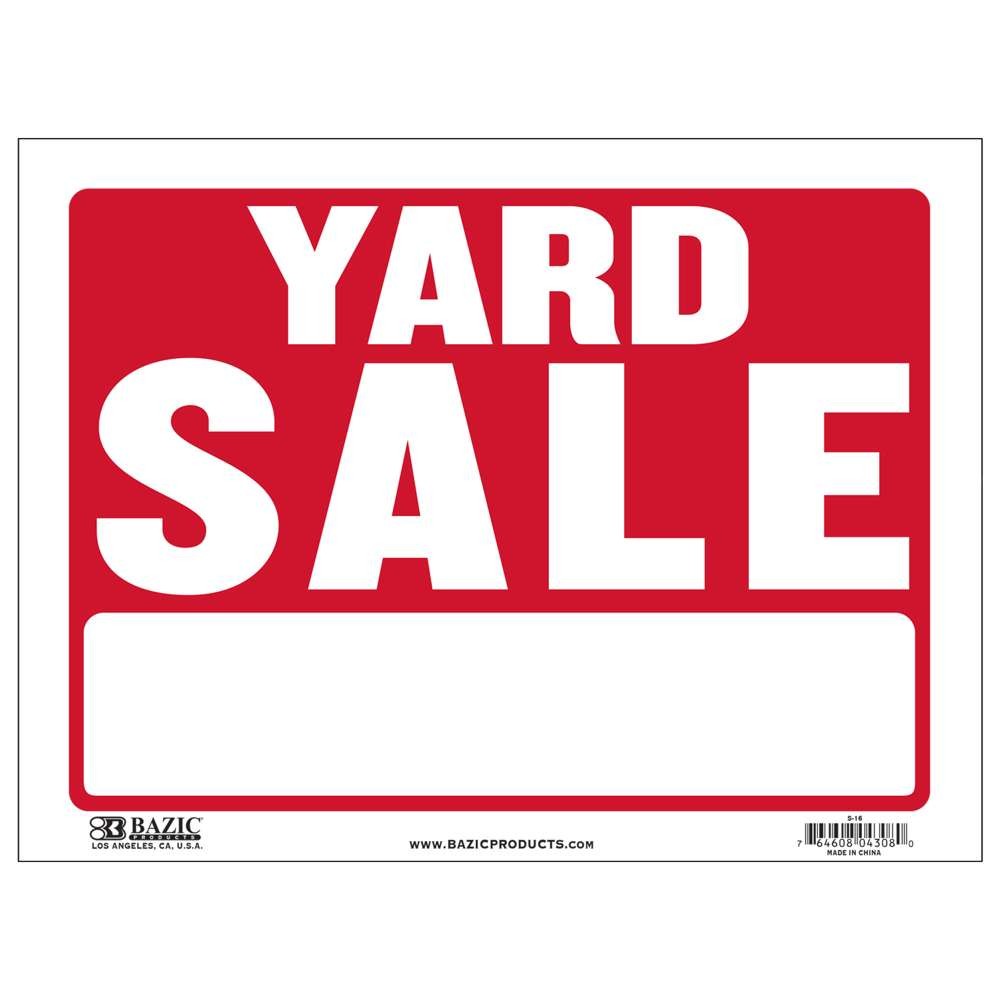 BAZIC 9″ X 12″ Yard Sale Sign, pack of 24