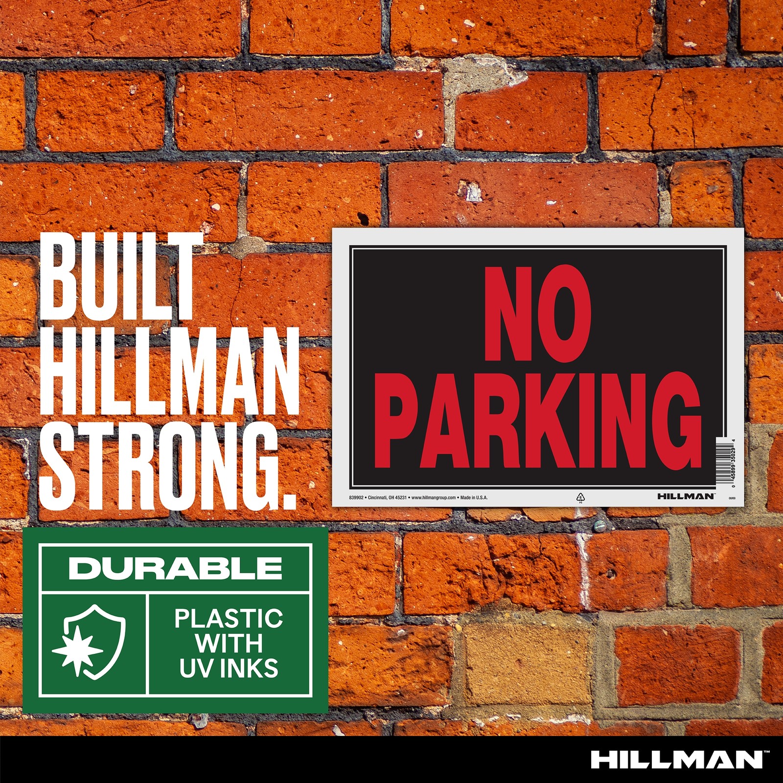 Hillman No Parking 8-in x 12-in Plastic Prohibited Sign